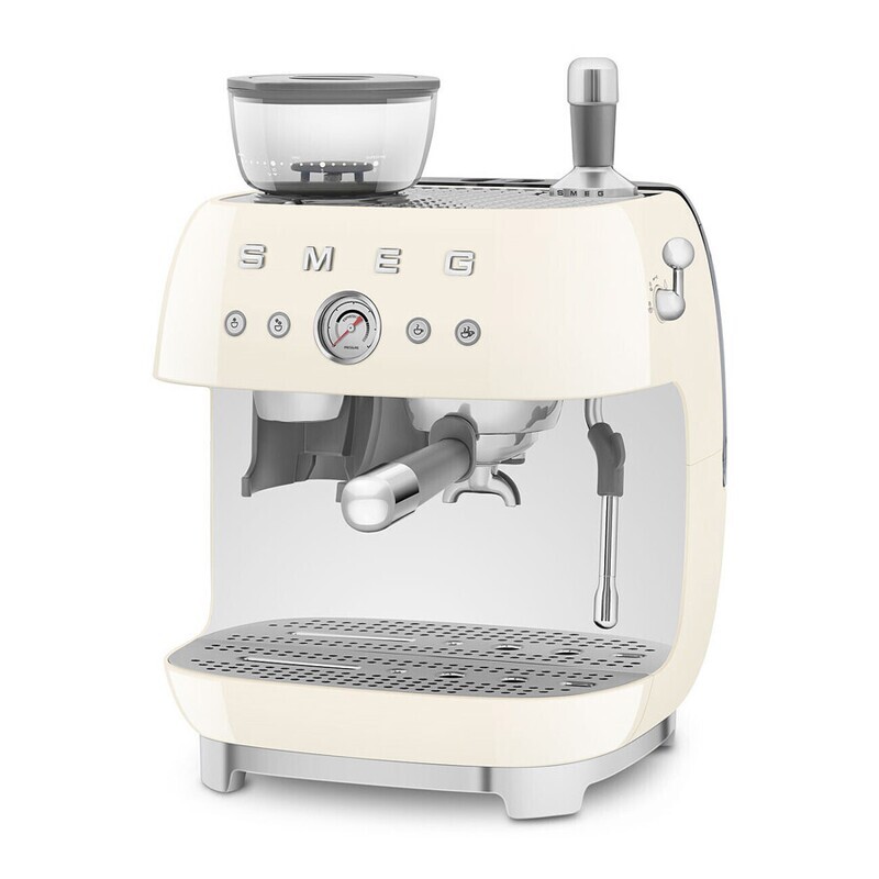 Smeg Espresso Coffee Machine with Grinder Cream