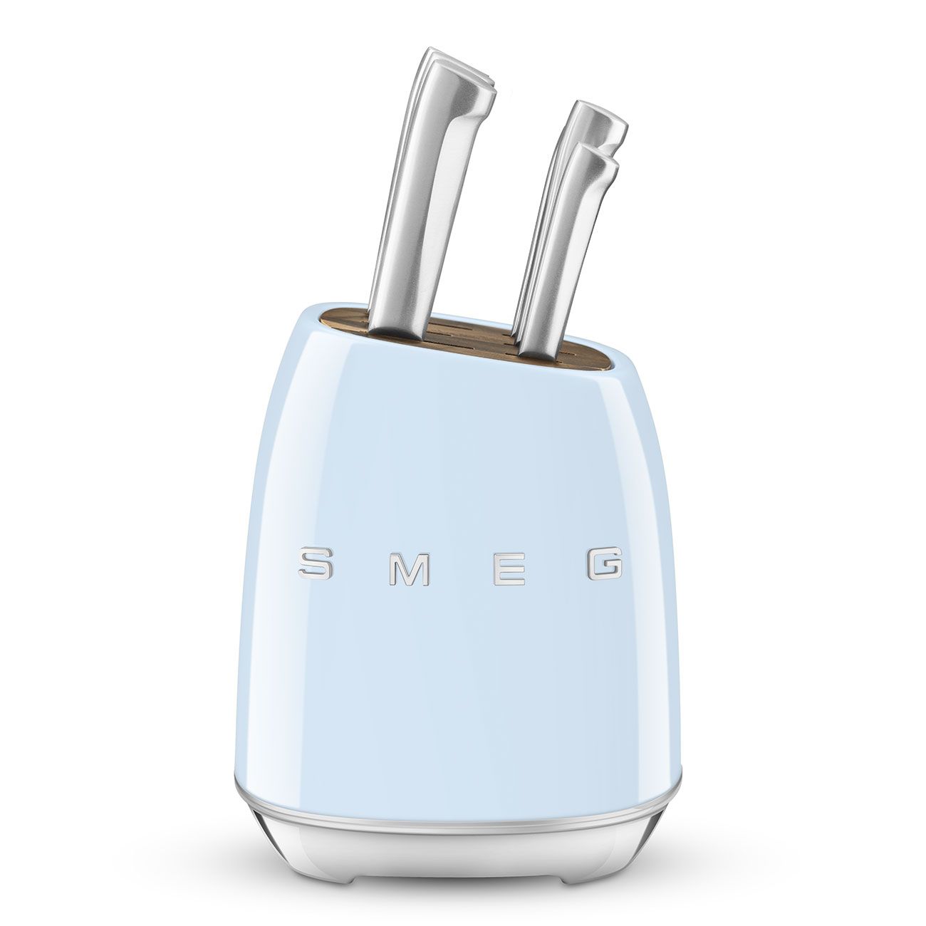 Smeg Knife Block Set Pastel Blue