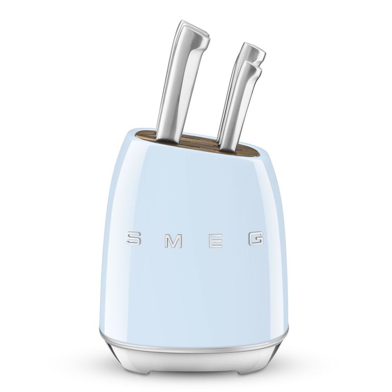 Smeg Knife Block Set Pastel Blue