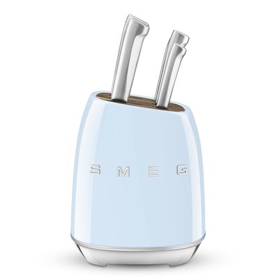 Smeg Knife Block Set Pastel Blue