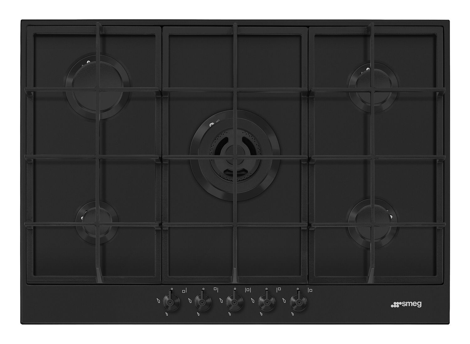 Smeg Gas Hob Black Matt 75 cm