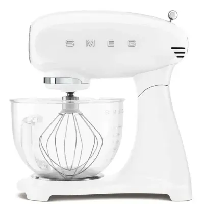 Smeg Stand Mixer Full White with Glass Bowl