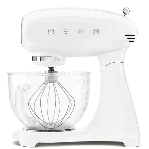 Smeg Stand Mixer Full White with Glass Bowl