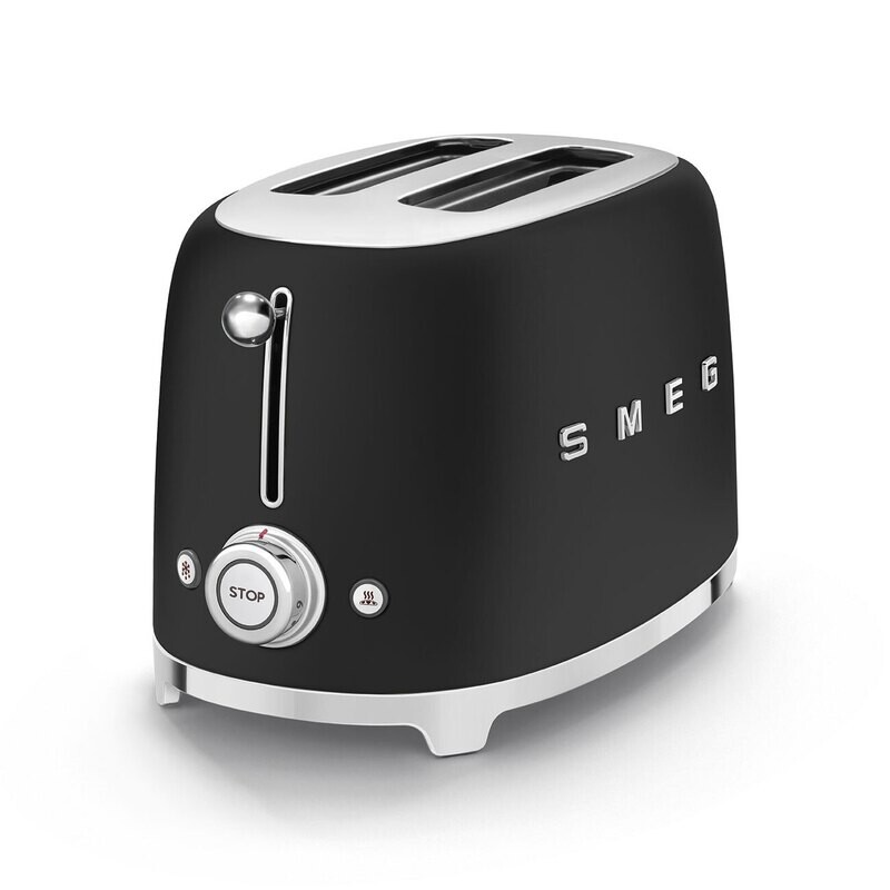 Smeg 2 Slice Toaster Black Matt