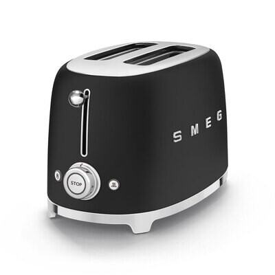 Smeg 2 Slice Toaster Black Matt