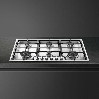 Smeg Gas Hob Classic Stainless Steel 90cm 6 Burner