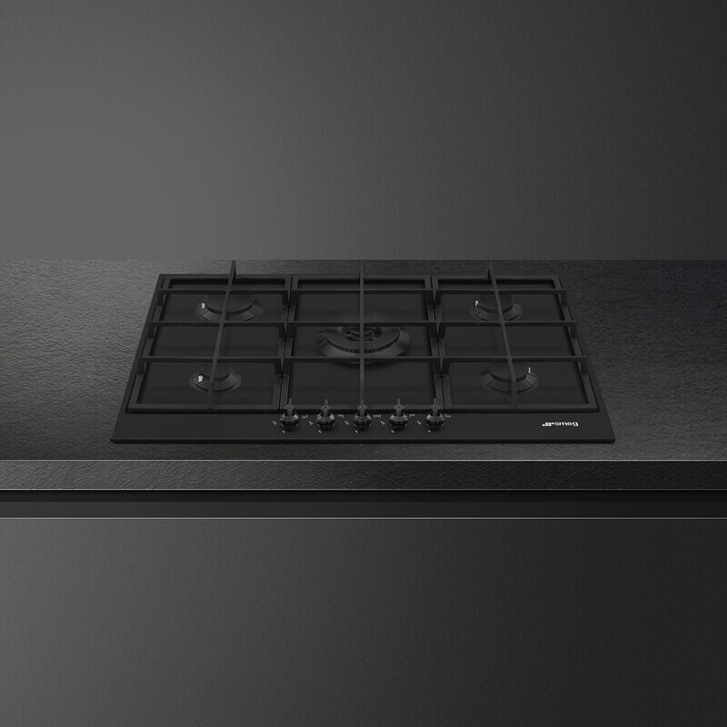 Smeg Gas Hob Black Matt 75 cm