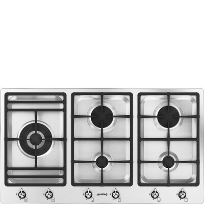 Smeg Gas Hob Stainless Steel 90cm Front Knob Smeg Gas Hob Stainless Steel 90cm Front Knob