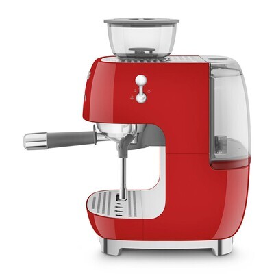 Smeg Espresso Coffee Machine with Grinder Red