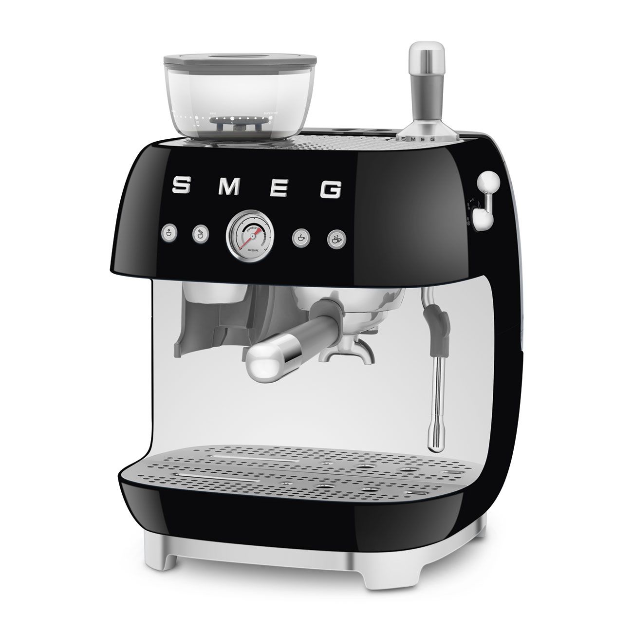 Smeg Espresso Coffee Machine With Grinder Black