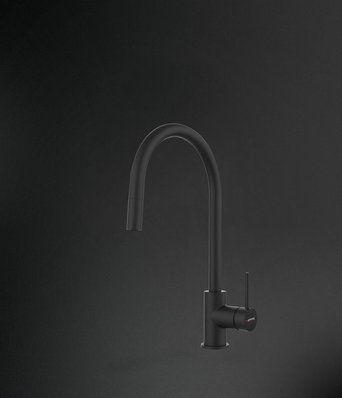 Smeg Single-lever Mixer J-Barrel Black Matt