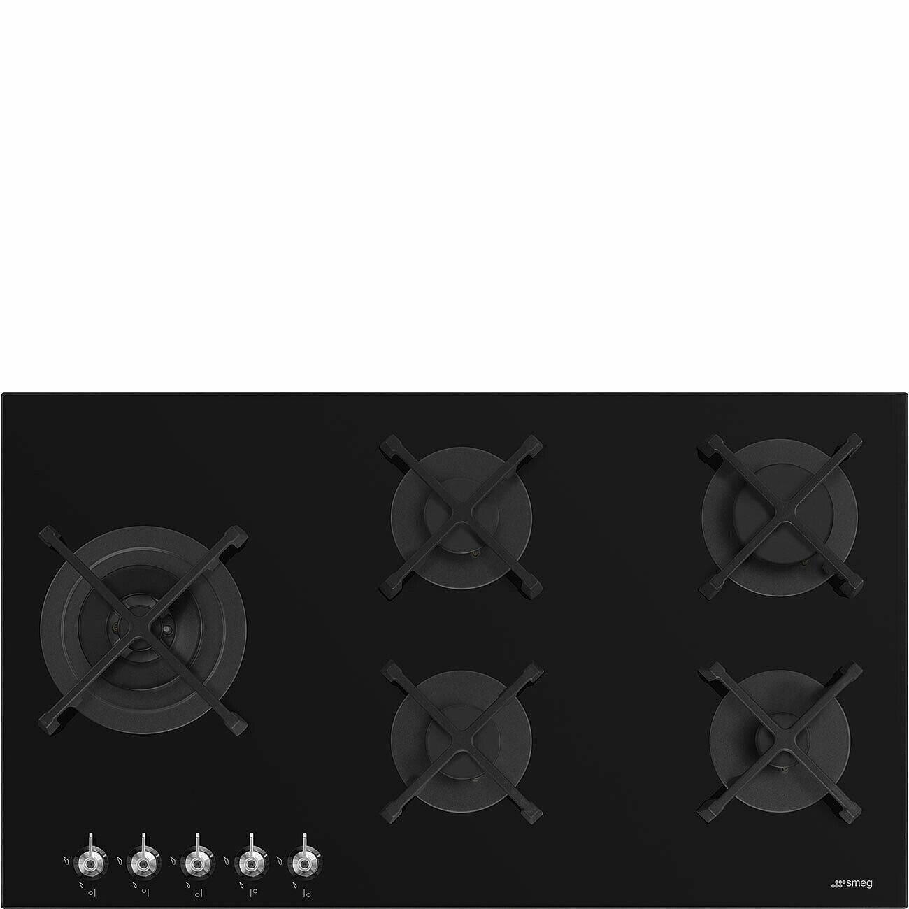 Smeg Gas Hob Full Black Glass 90 cm