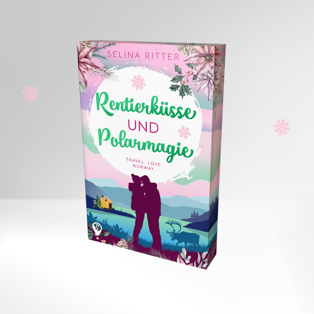 "Rentierküsse und Polarmagie" mit Farbschnitt, Lesezeichen und Charakterkarte