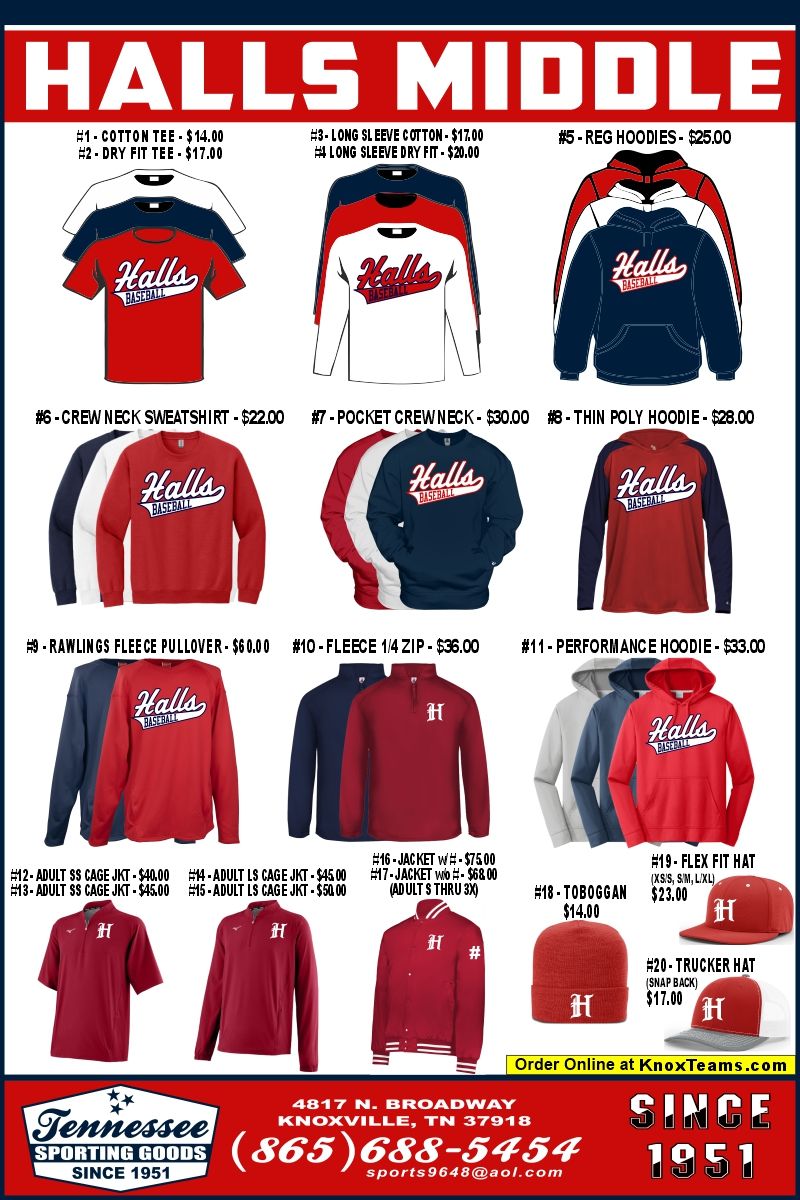 Halls Middle Baseball