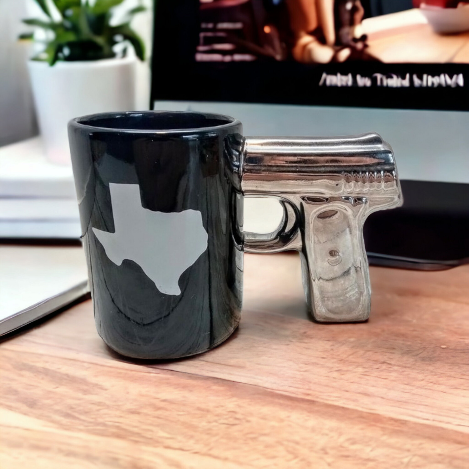 Black Texas Gun Mug
