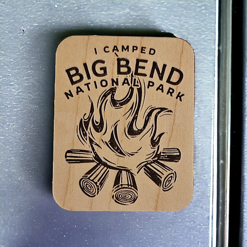 I Camped BBNP Wood Magnet