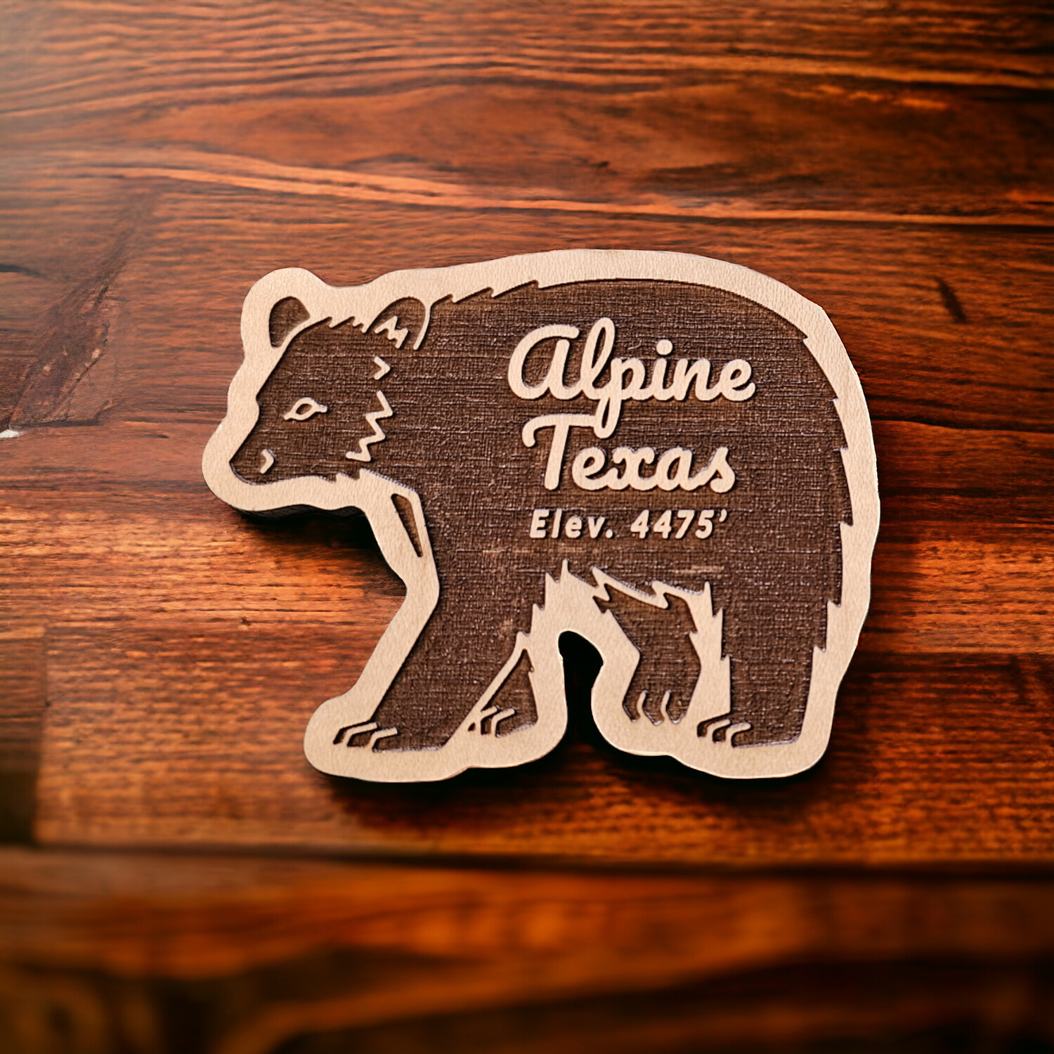 Black Bear Alpine Wood Magnet