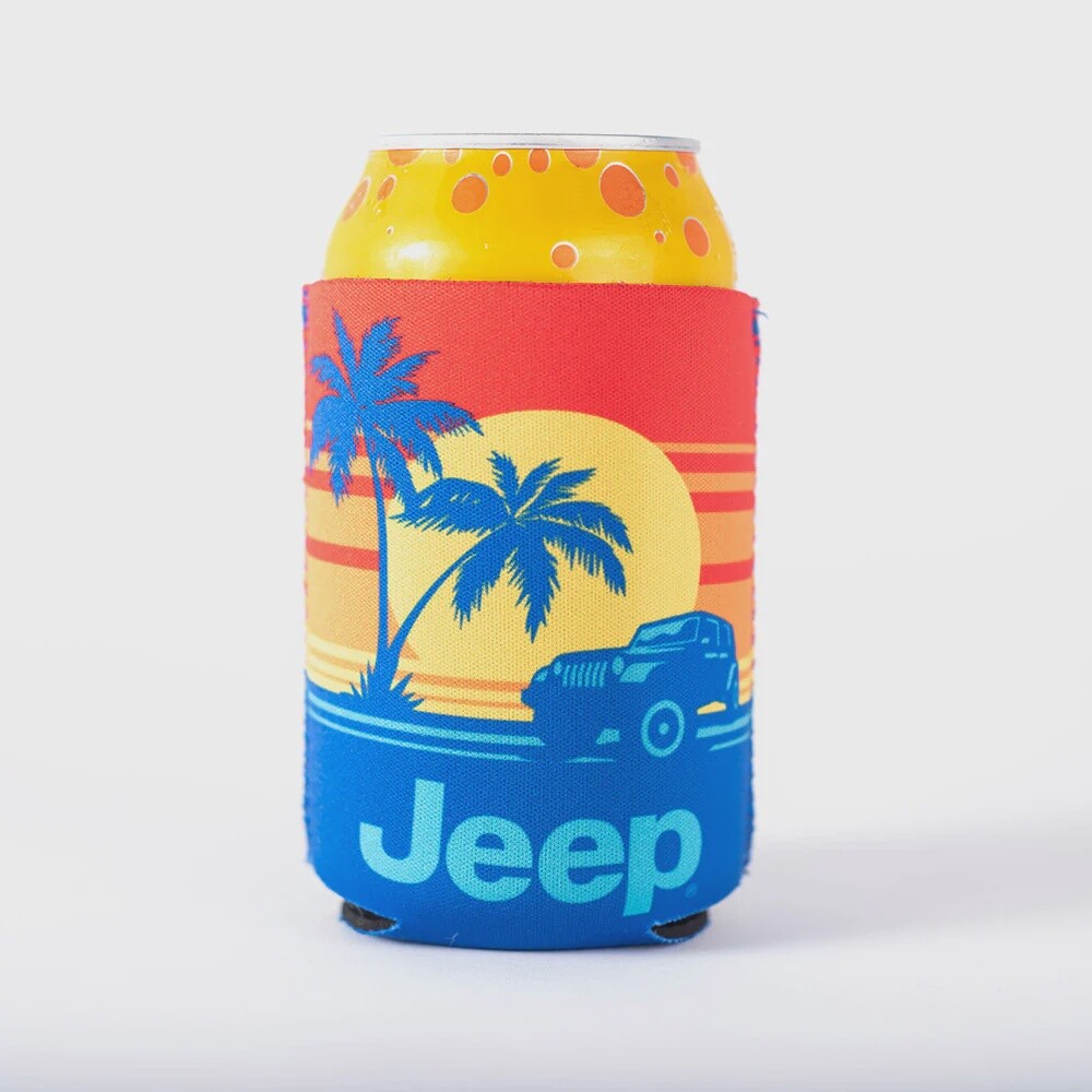 Jeep Sunset Beach Can Holder Koozie