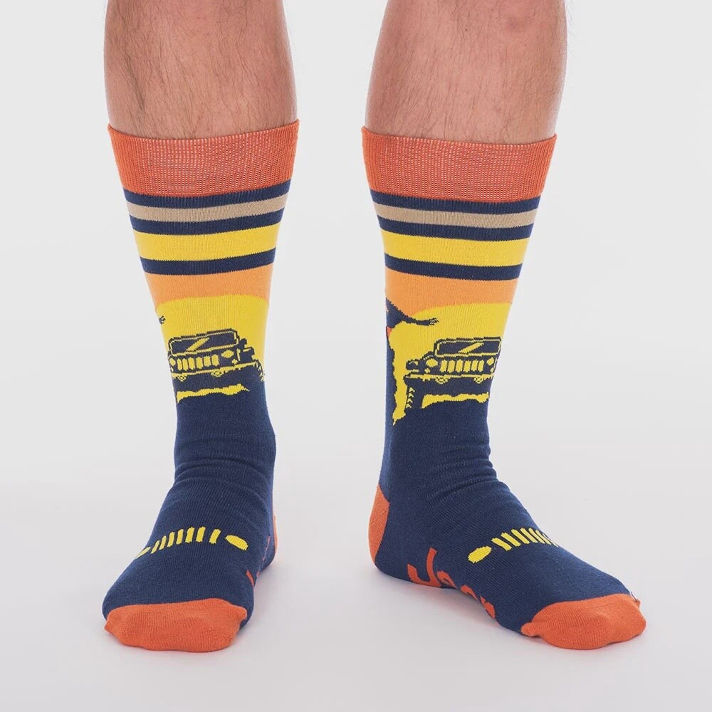 Jeep Sunset Eagle Socks - Orange