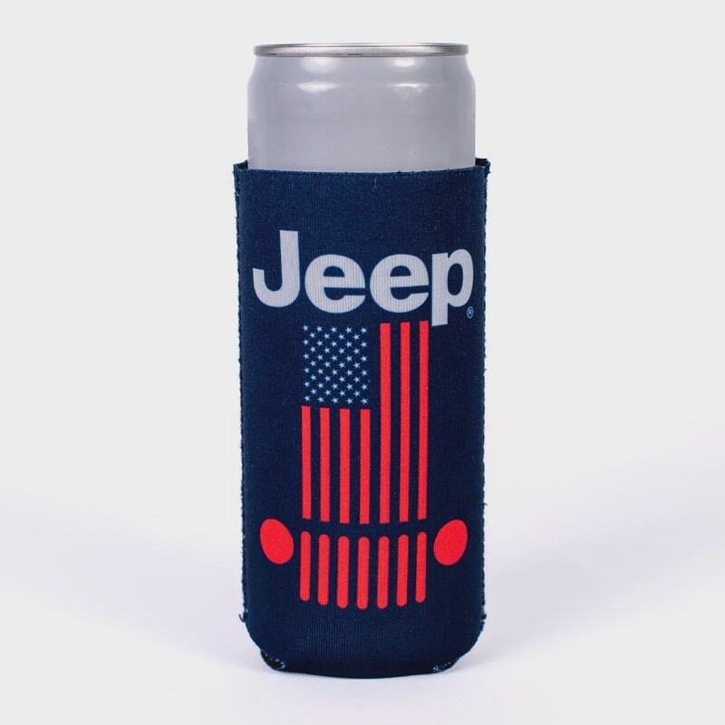 Jeep Stars and Slots Slim Can Holder Koozie