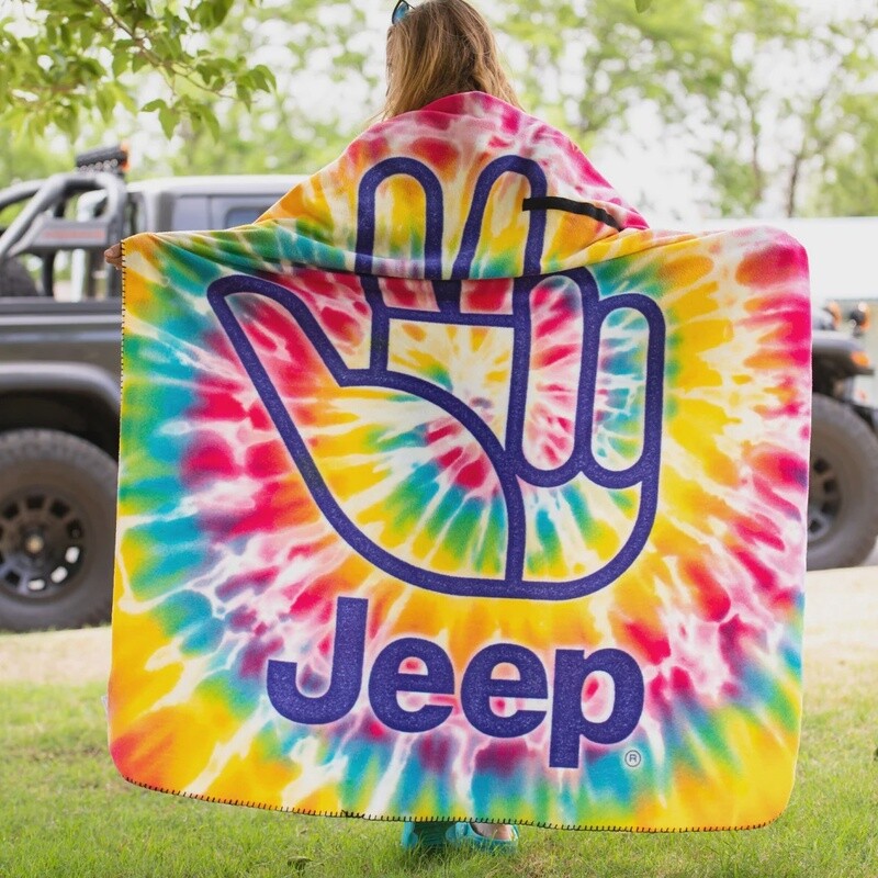 Jeep Tie Dye Wave Roll Up Blanket