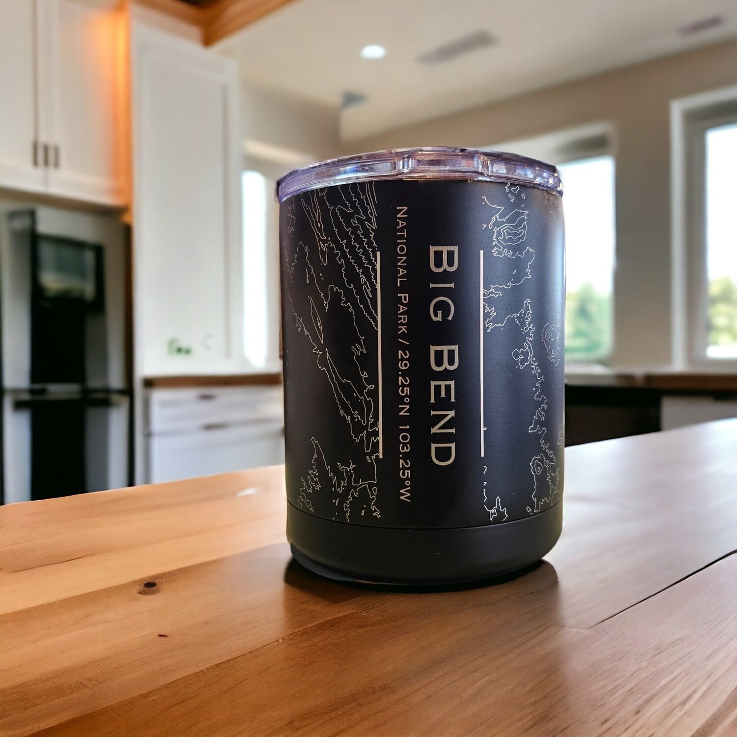 Big Bend National Park Topo Map Insulated Cup, Color: Black