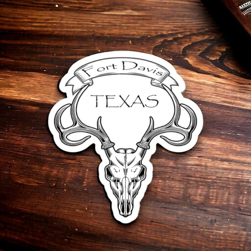 Mule Deer Skull Fort Davis Sticker