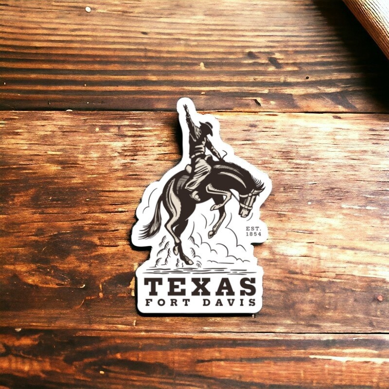 Bucking Bronco Fort Davis Sticker