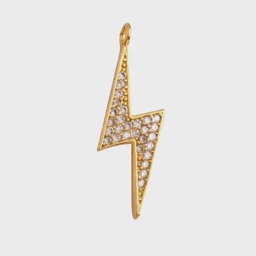 Pave Lightning Bolt Charm