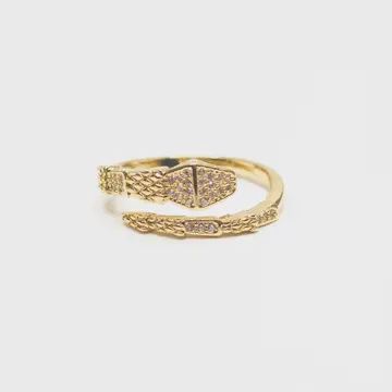 Snake Wrap Pave Ring - 18K Gold Filled