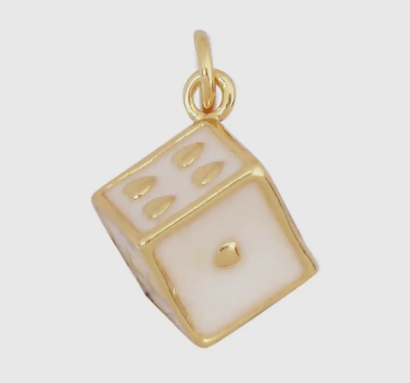Small White Dice Charm