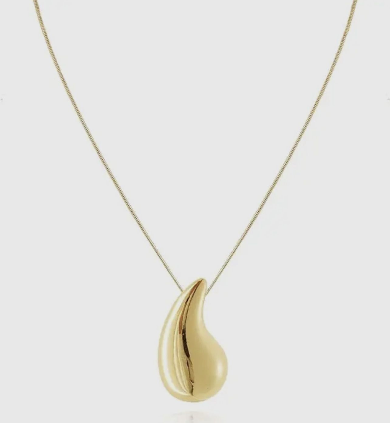Curved Teardrop Waterdrop Necklace - Gold Filled