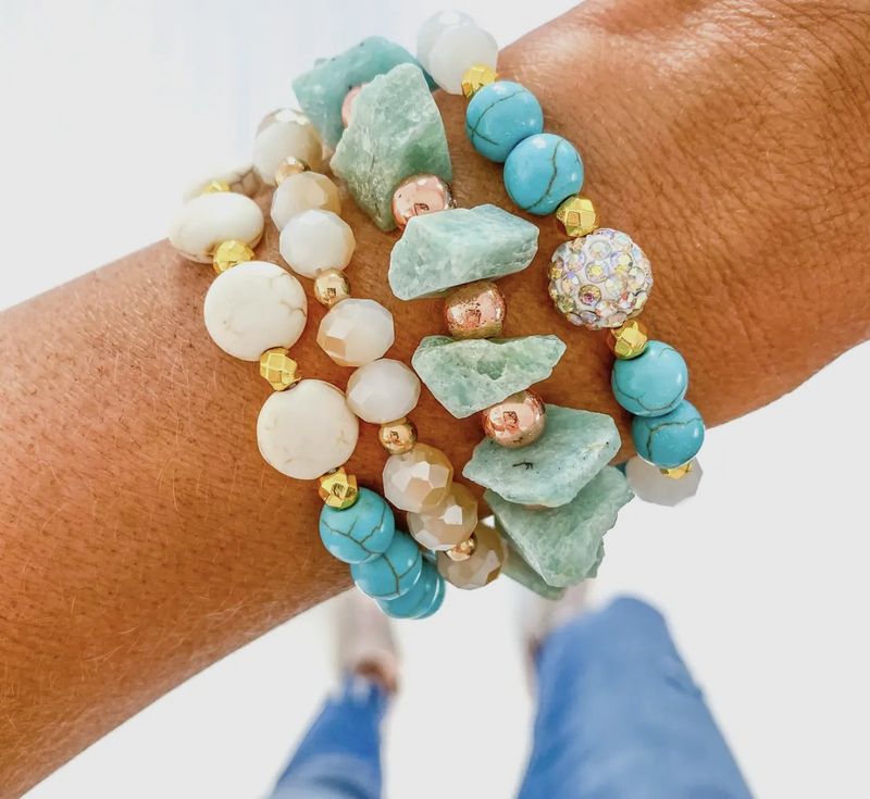 Turquoise &amp; Quartz Stack Bracelet