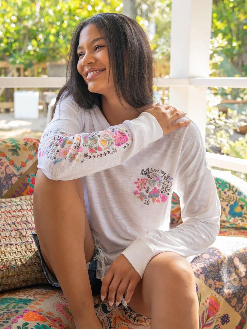 Oversized Doodle Tee - White