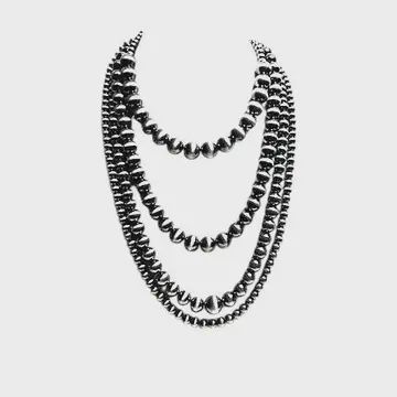 4 Layered Silver Tone Pearl Necklace