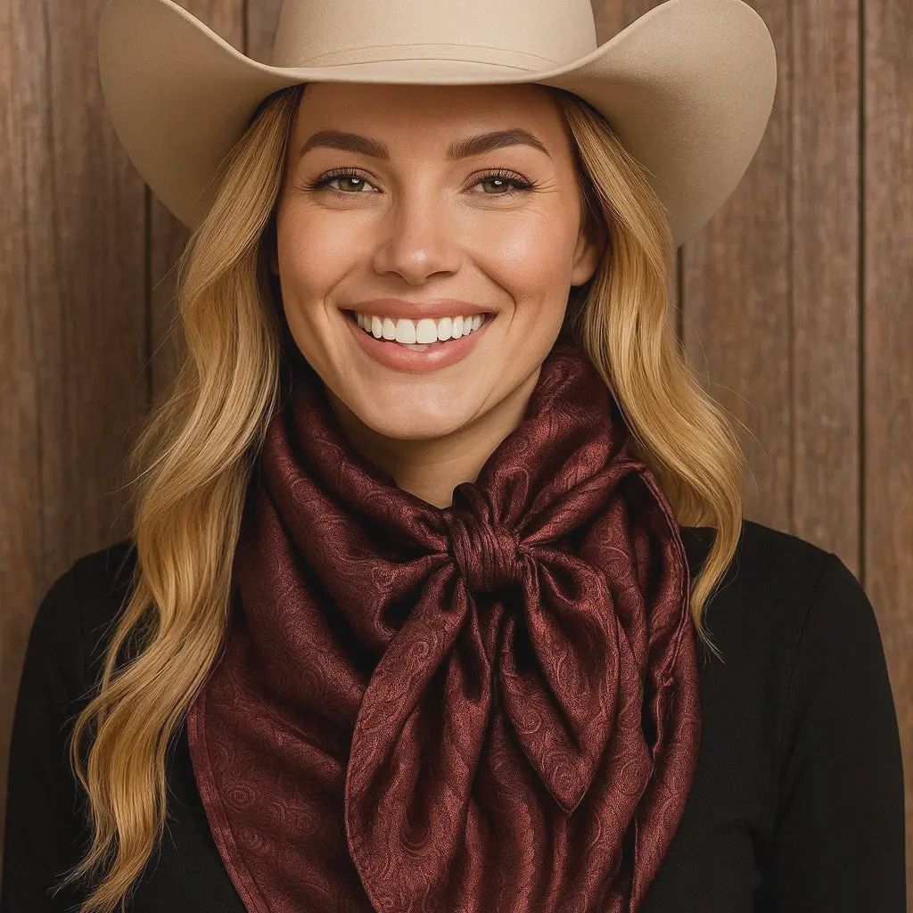 Dark Brown Jacquard Wild Rag Scarf