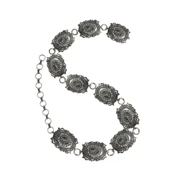 Western Metal Concho Chain Belt - Rectangle