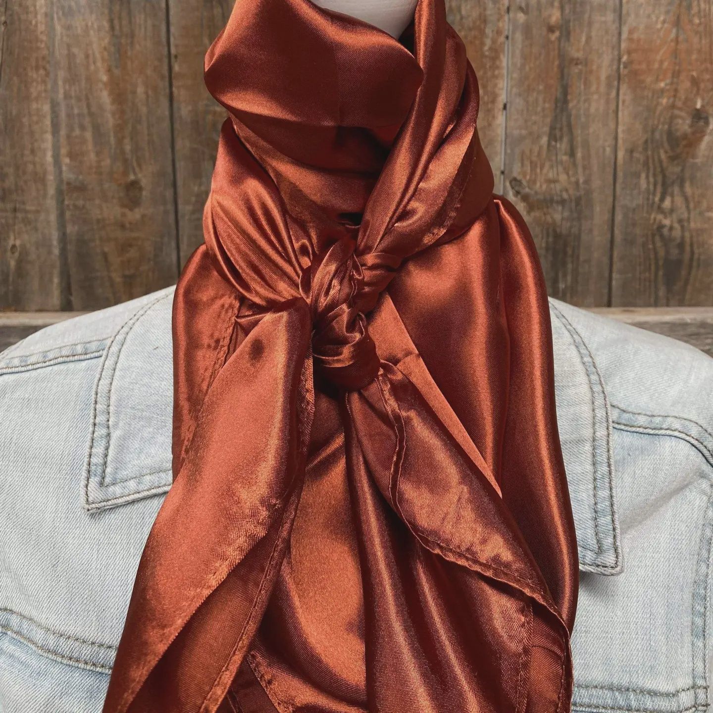 Solid Rust Wild Rag Scarf
