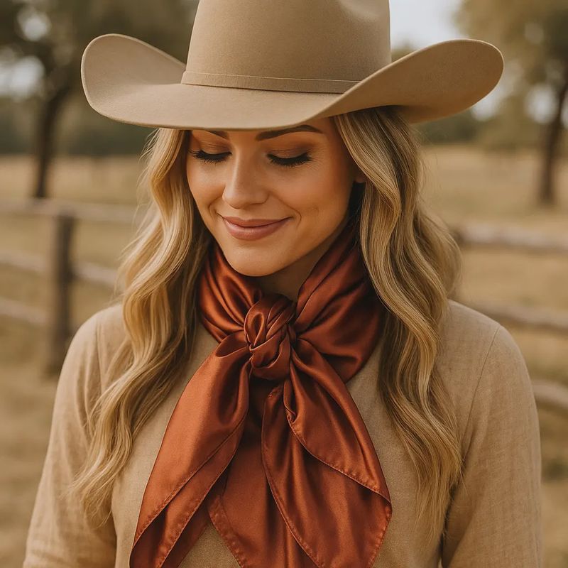 Solid Rust Wild Rag Scarf