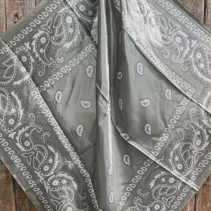Sage &amp; White Floral Paisley Wild Rag Scarf