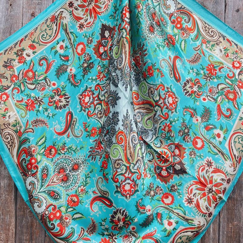 Turquoise That So 70's Paisley Wild Rag Scarf