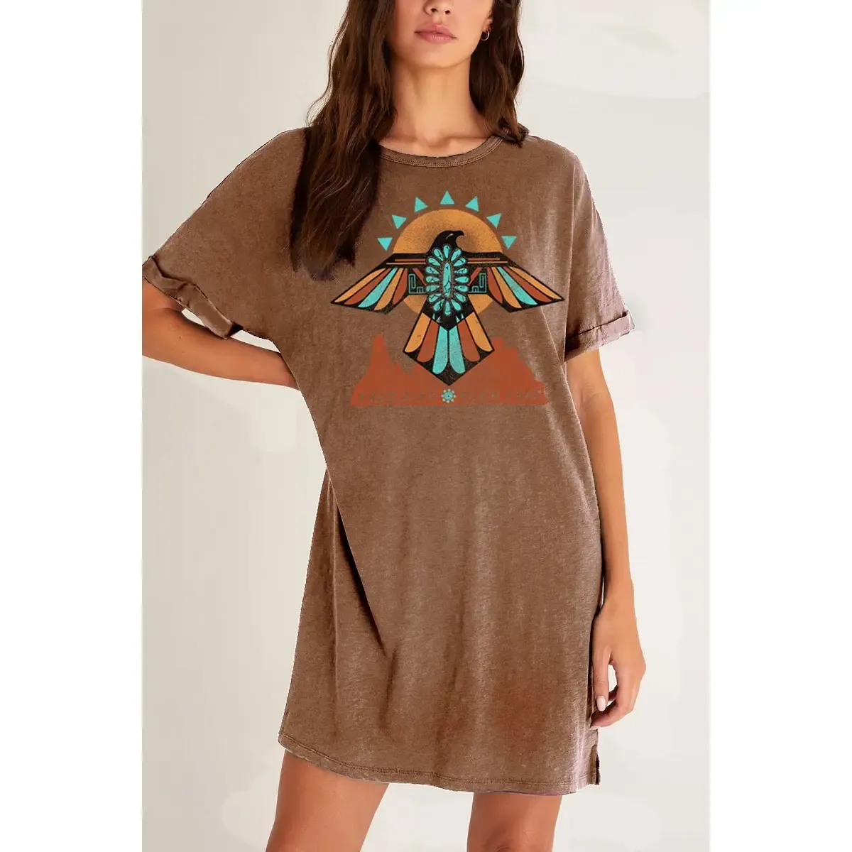 Free Bird Roam Free Mineral Graphic Dress