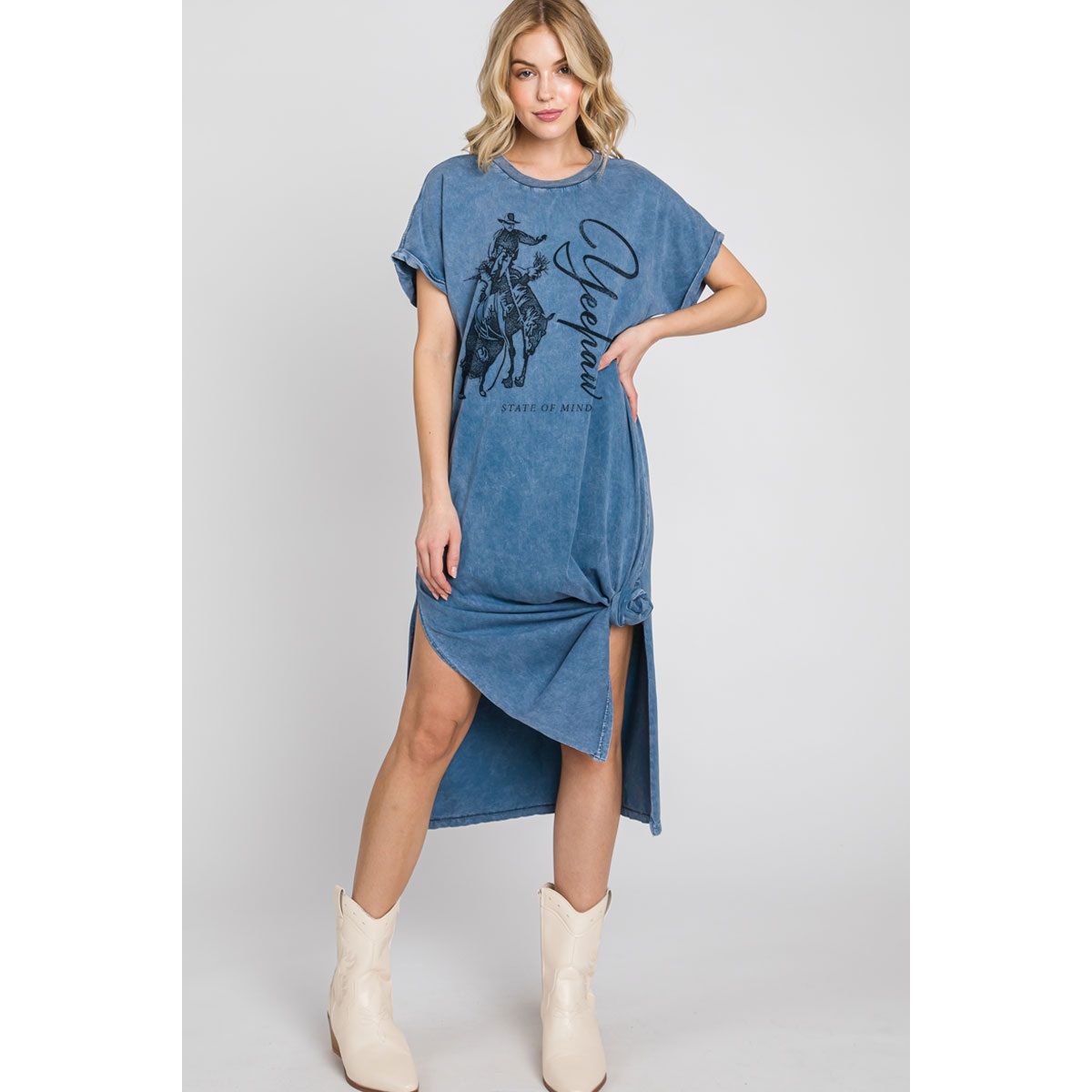 Yeehaw Cowboy Mineral Graphic Dress