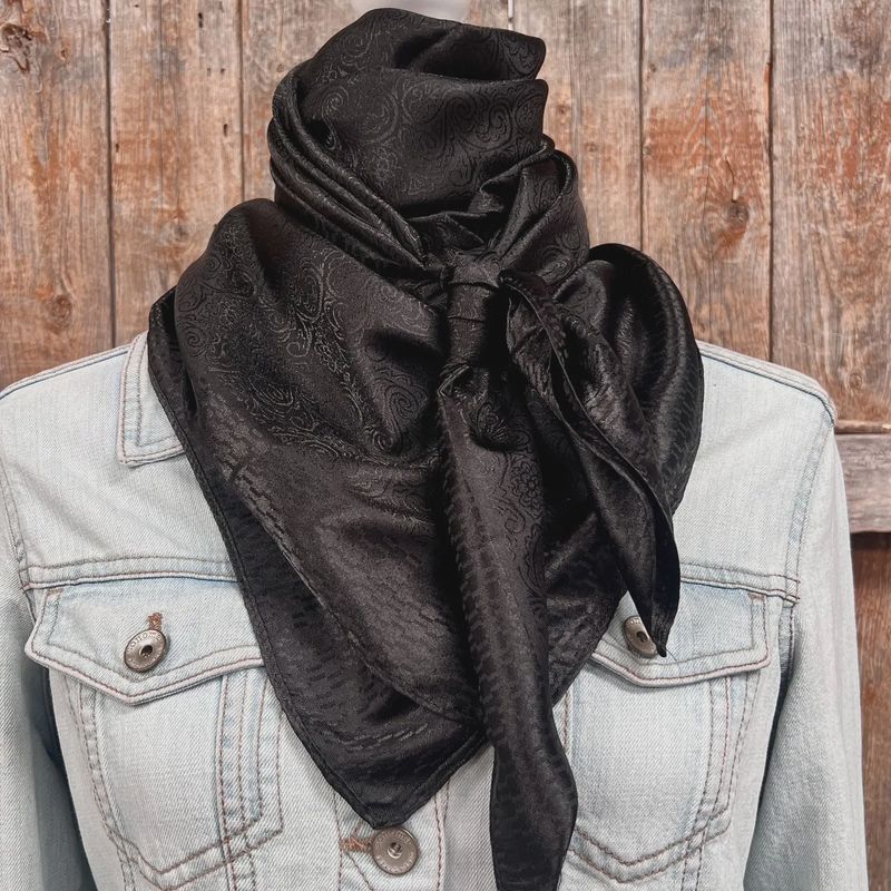 Black Jacquard Pattern Wild Rag Scarf