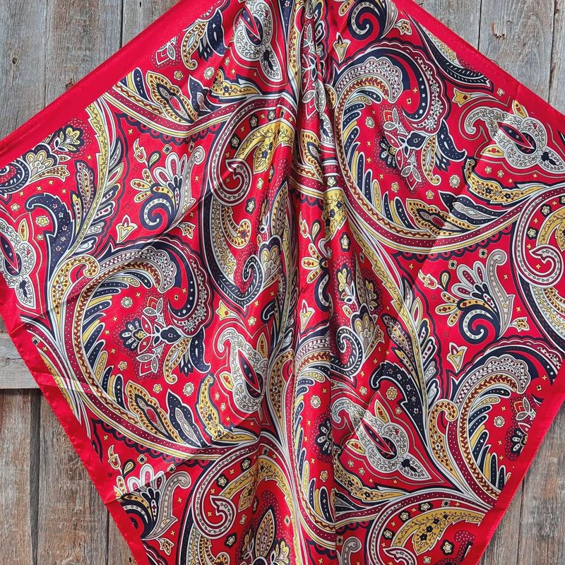 Red Hippie Paisley Wild Rag Scarf