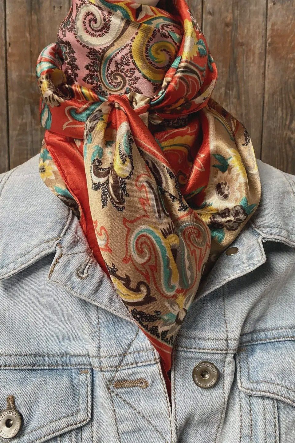 Red That So 70's Paisley Wild Rag Scarf