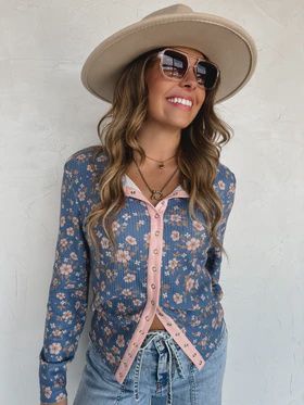 Kori Snap Button Waffle Top