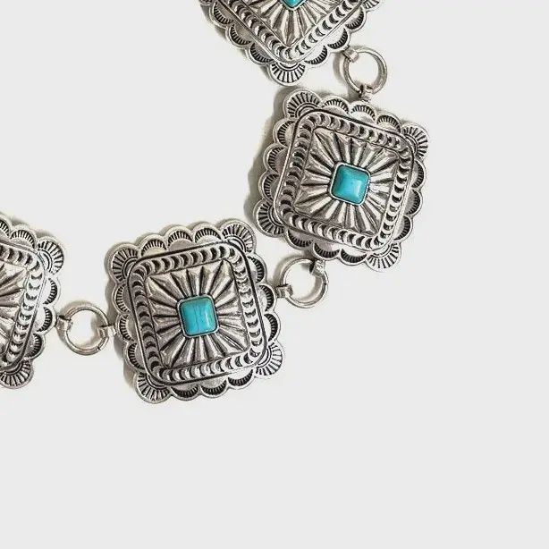 Western Square Concho Chain Belt