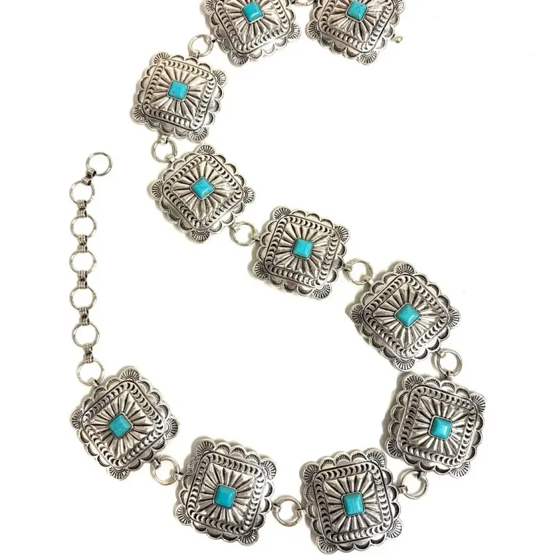 Western Square Concho Chain Belt