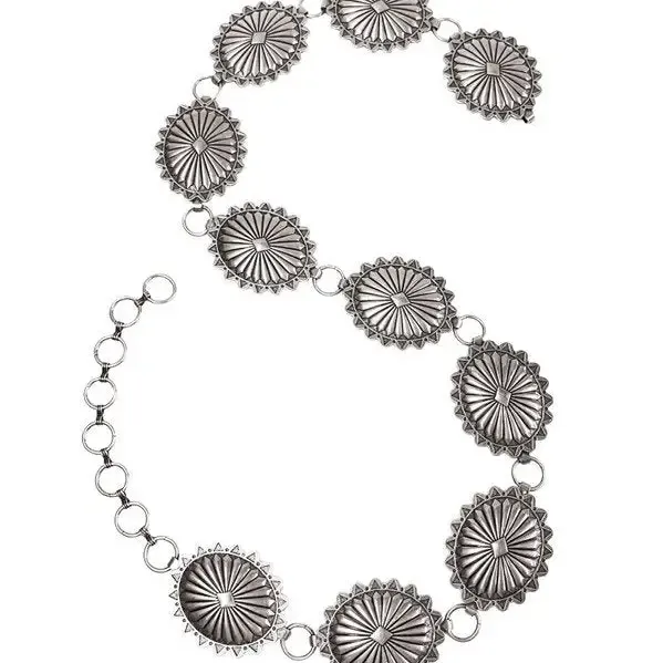 Classic Oval Concho Belt -Silver